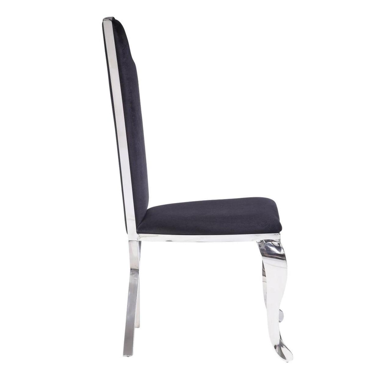 ACME Cyrene Side Chair (Set of 2) in Fabric and Stainless Steel - Image 3