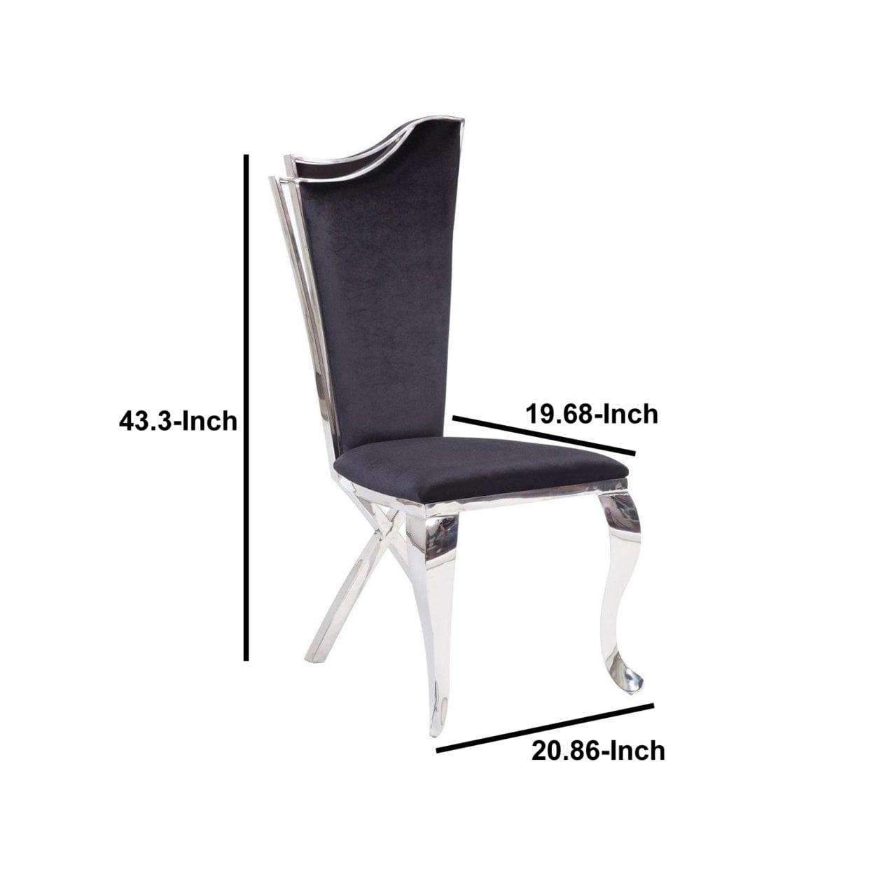 ACME Cyrene Side Chair (Set of 2) in Fabric and Stainless Steel - Image 5