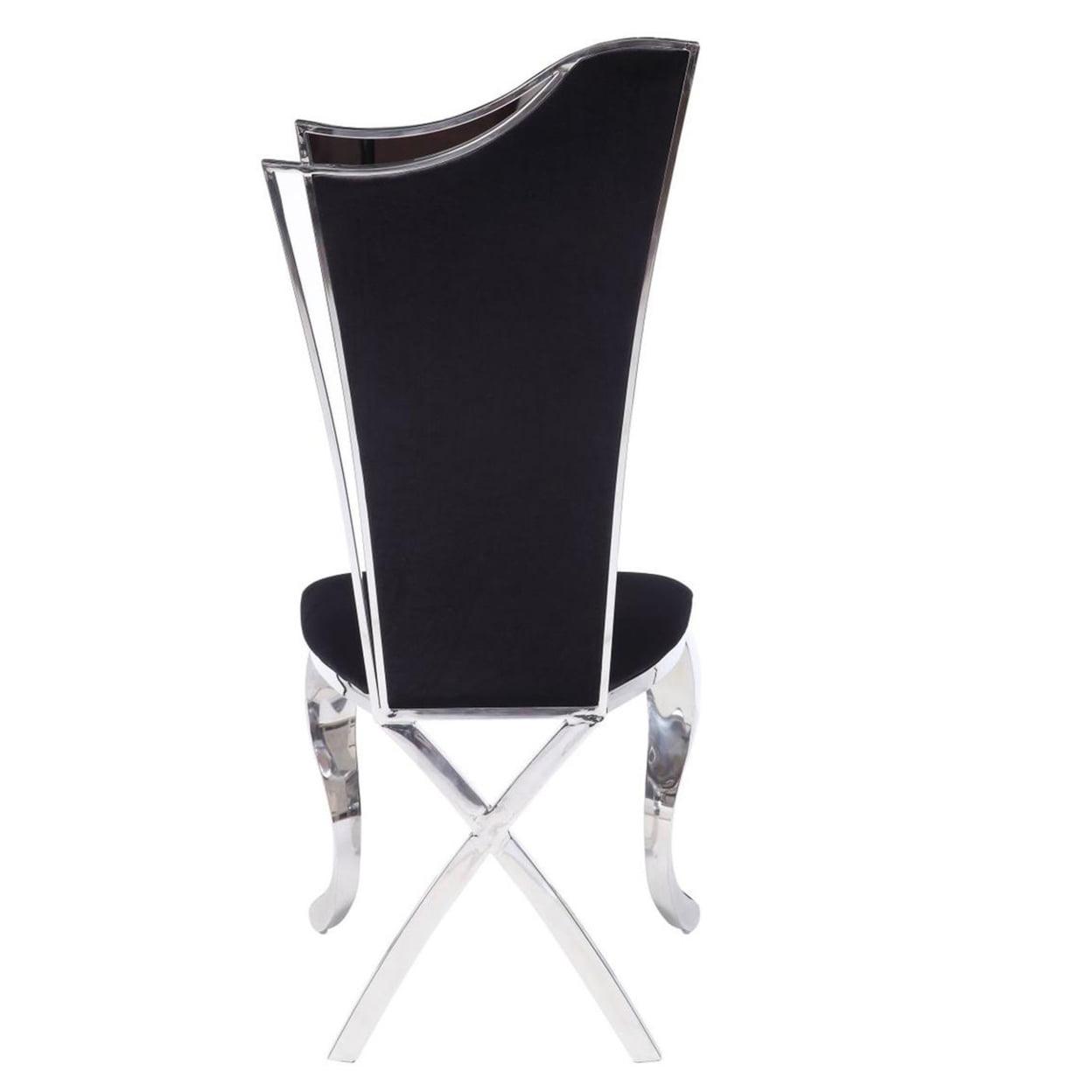 ACME Cyrene Side Chair (Set of 2) in Fabric and Stainless Steel - Image 4
