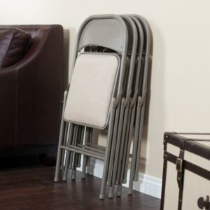 Sudden Comfort Steel Indoor Folding Chair, Sand Tan (Set of 4)