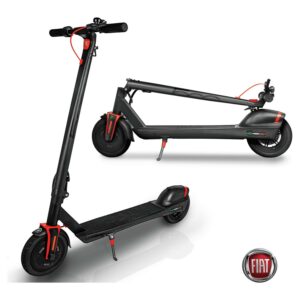 Fiat Folding Electric Scooter for Adults – Up to 20 Mile Range, 15.5 MPH Top Speed with Phone Holder, Lights, & Bell – Vesuvio Black