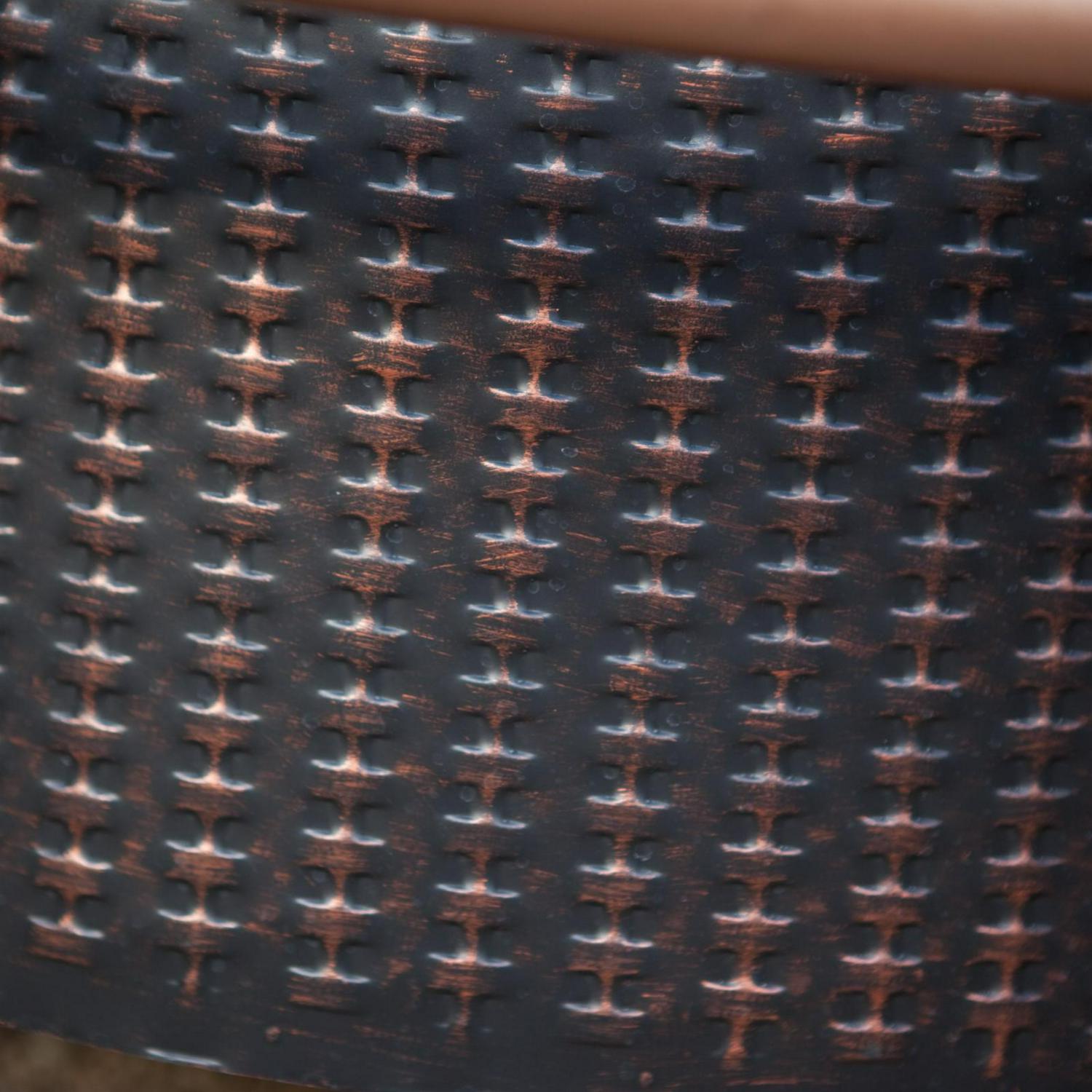 Fire Sense Fire Pit Copper Rail Steel Fire Bowl with Weave Pattern Included Screen Lift Tool-Antique Bronze-27.5" - Image 3