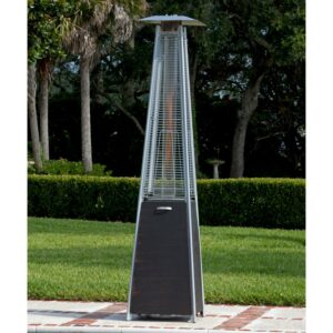 Fire Sense Pyramid Flame Patio outdoor propane Heater Tower with Wheels Coronado Brushed Bronze