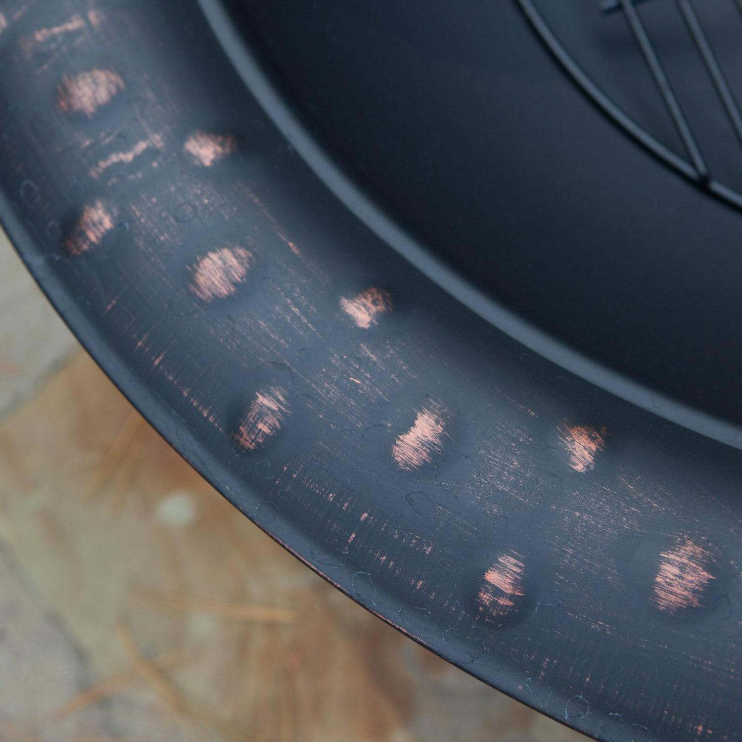 Fire Sense Fire Pit Roman Brushed Painted Steel Legs Wood Burning Lightweight Portable Patio Outdoor Firepit - Image 3