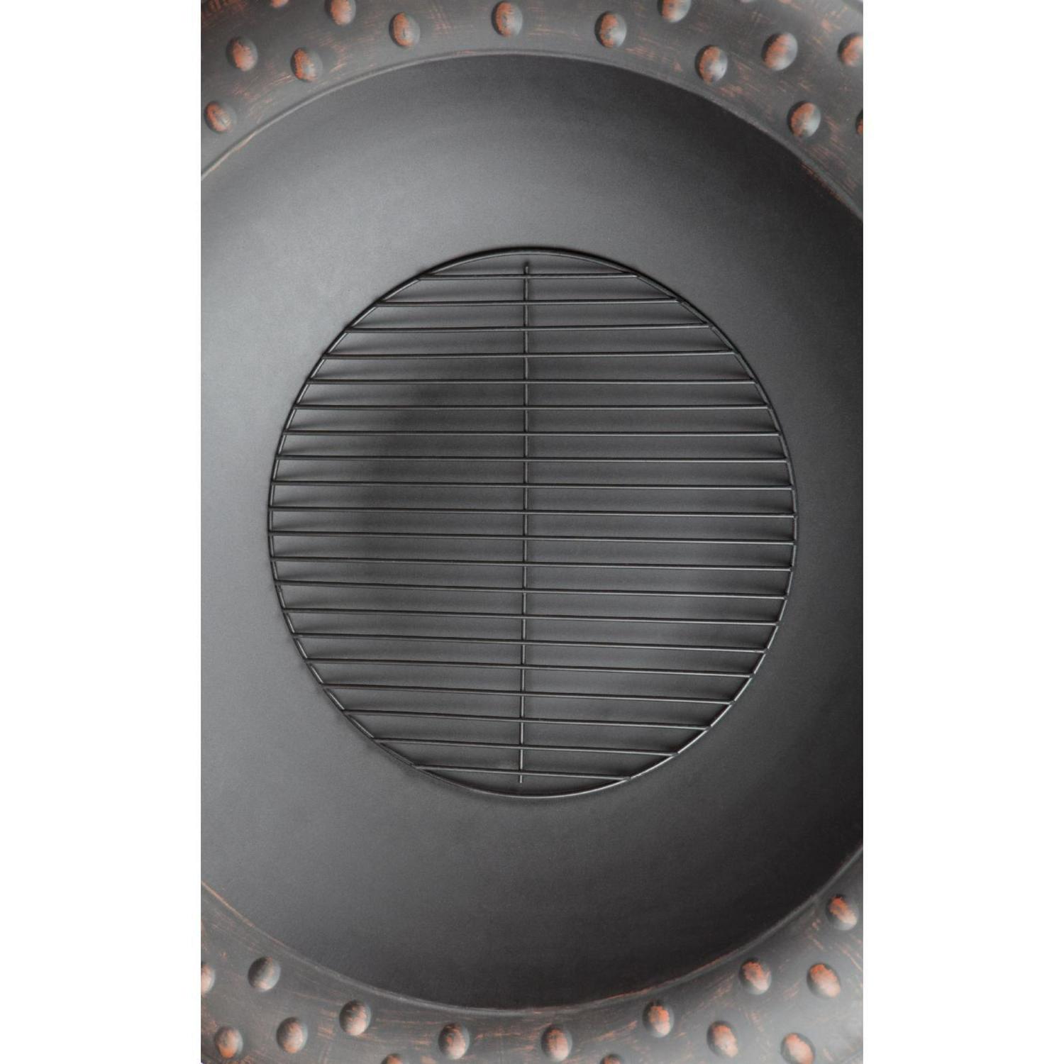 Fire Sense Fire Pit Roman Brushed Painted Steel Legs Wood Burning Lightweight Portable Patio Outdoor Firepit - Image 4