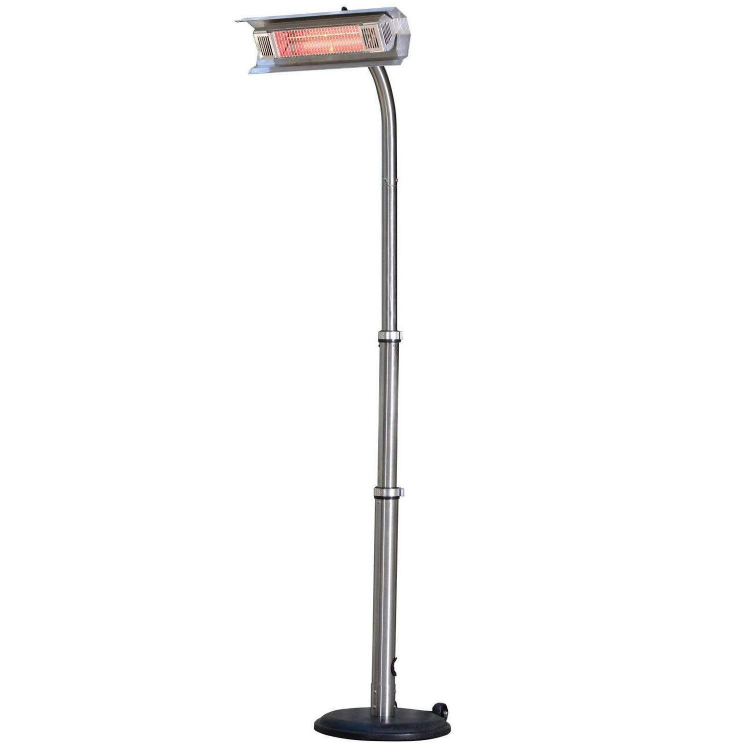 Fire Sense Telescoping Pole Mounted Patio Heater With Wheels Powder Coated Steel Tip-Stainless Steel - Image 2