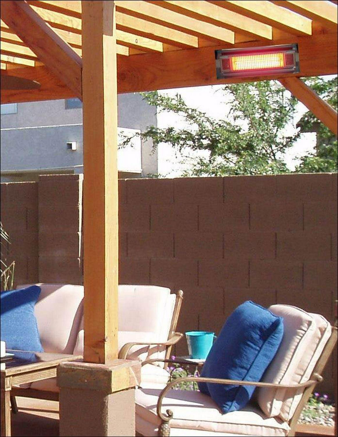 Fire Sense Wall Mounted Infrared Patio Heater 1500 Watts Weatherproof Lightweight for Indoor Outdoor - Image 2