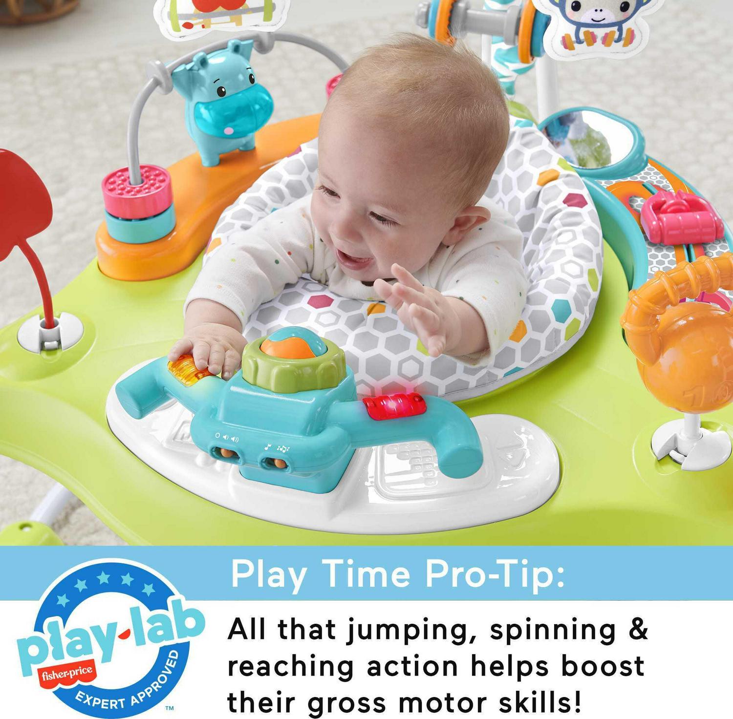 Fisher-Price Baby Bouncer Fitness Fun Folding Jumperoo Infant Activity Center with Lights & Music, Unisex - Image 5