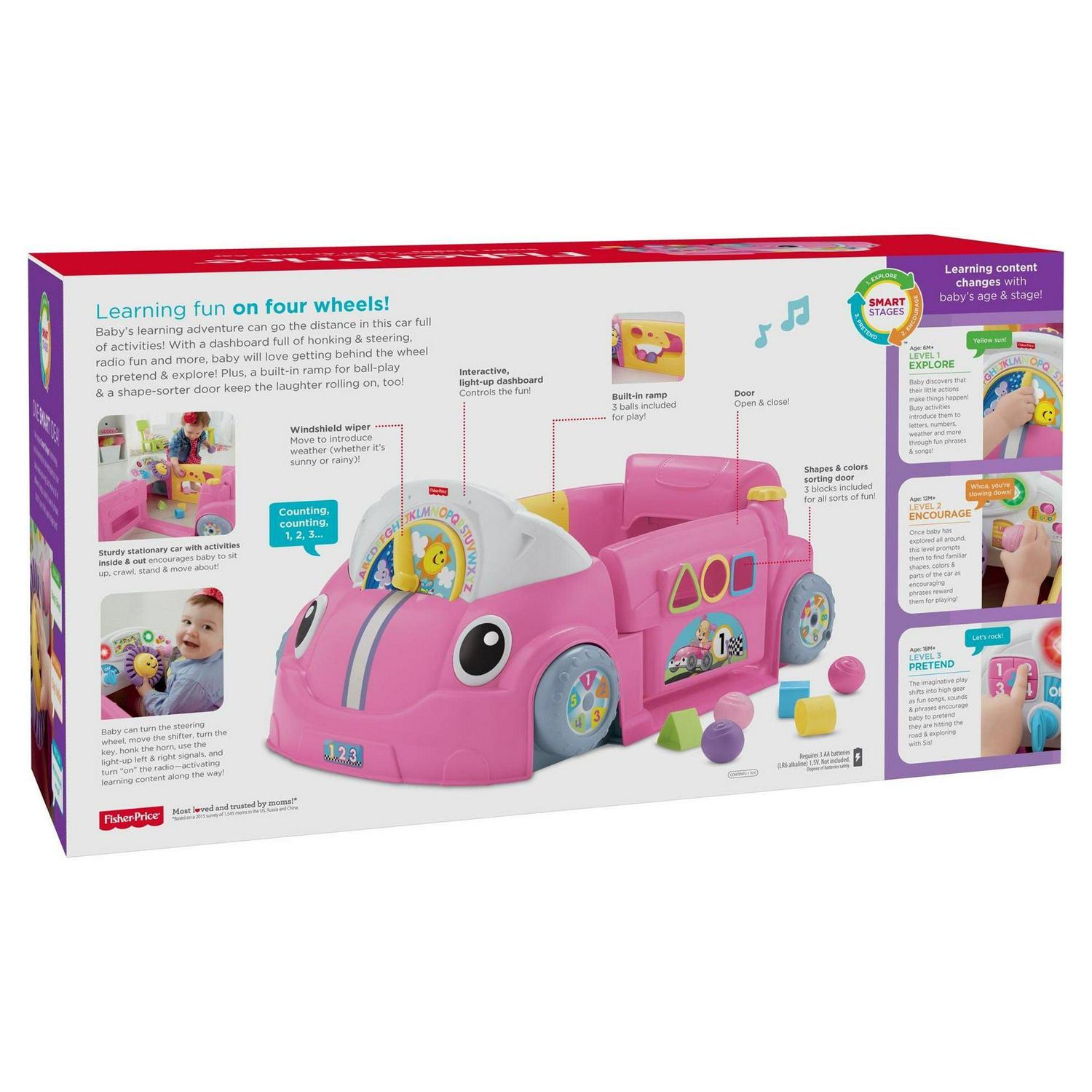Fisher-Price Laugh & Learn Crawl Around Car - Pink - Image 16