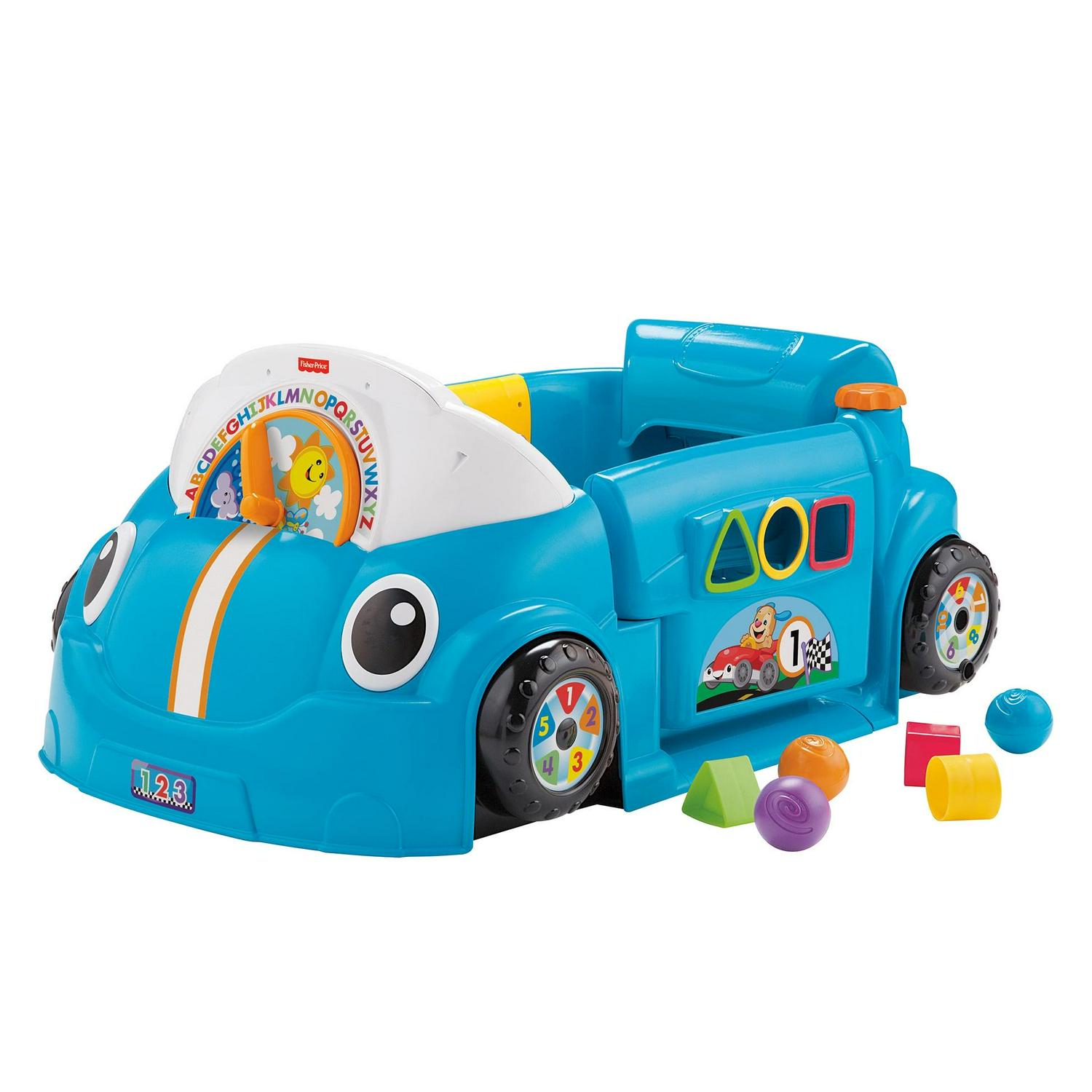 Fisher-Price Laugh & Learn Crawl Around Car, Electronic Learning Toy for Toddler, Blue - Image 6
