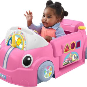 Fisher-Price Laugh & Learn Crawl Around Car, Electronic Learning Toy Activity Center for Baby, Pink