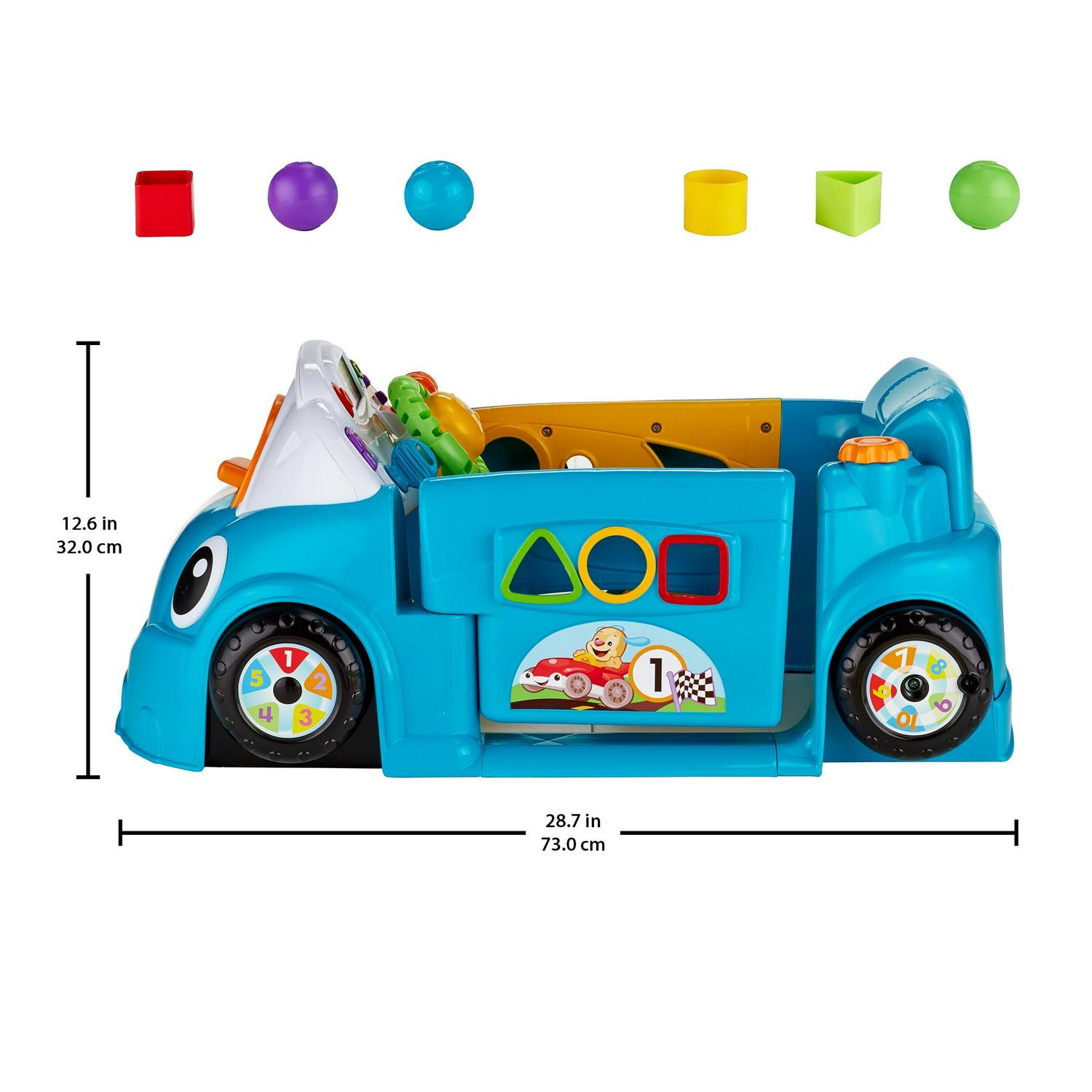 Fisher-Price Laugh & Learn Crawl Around Car, Electronic Learning Toy for Toddler, Blue - Image 5