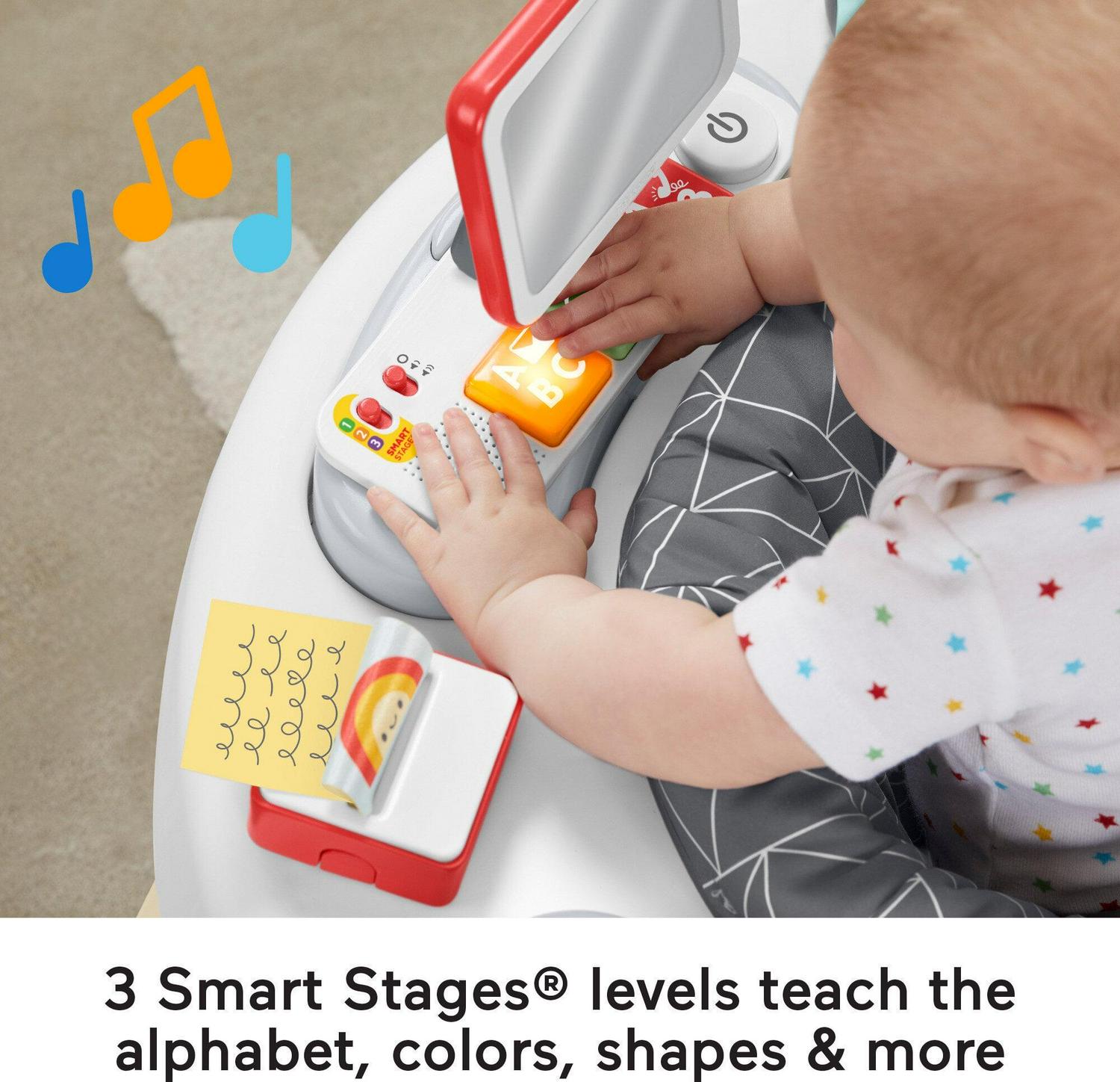 Fisher-Price Learning Toy 2-in-1 Like a Boss Infant Activity Center and Toddler Play Table - Image 4