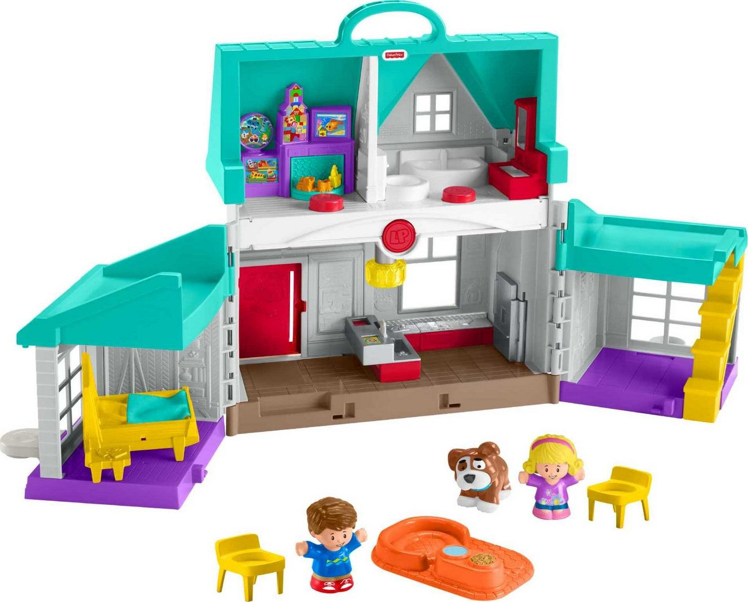Fisher-Price Little People Big Helpers Interactive Home Playset with Emma and Jack, Blue