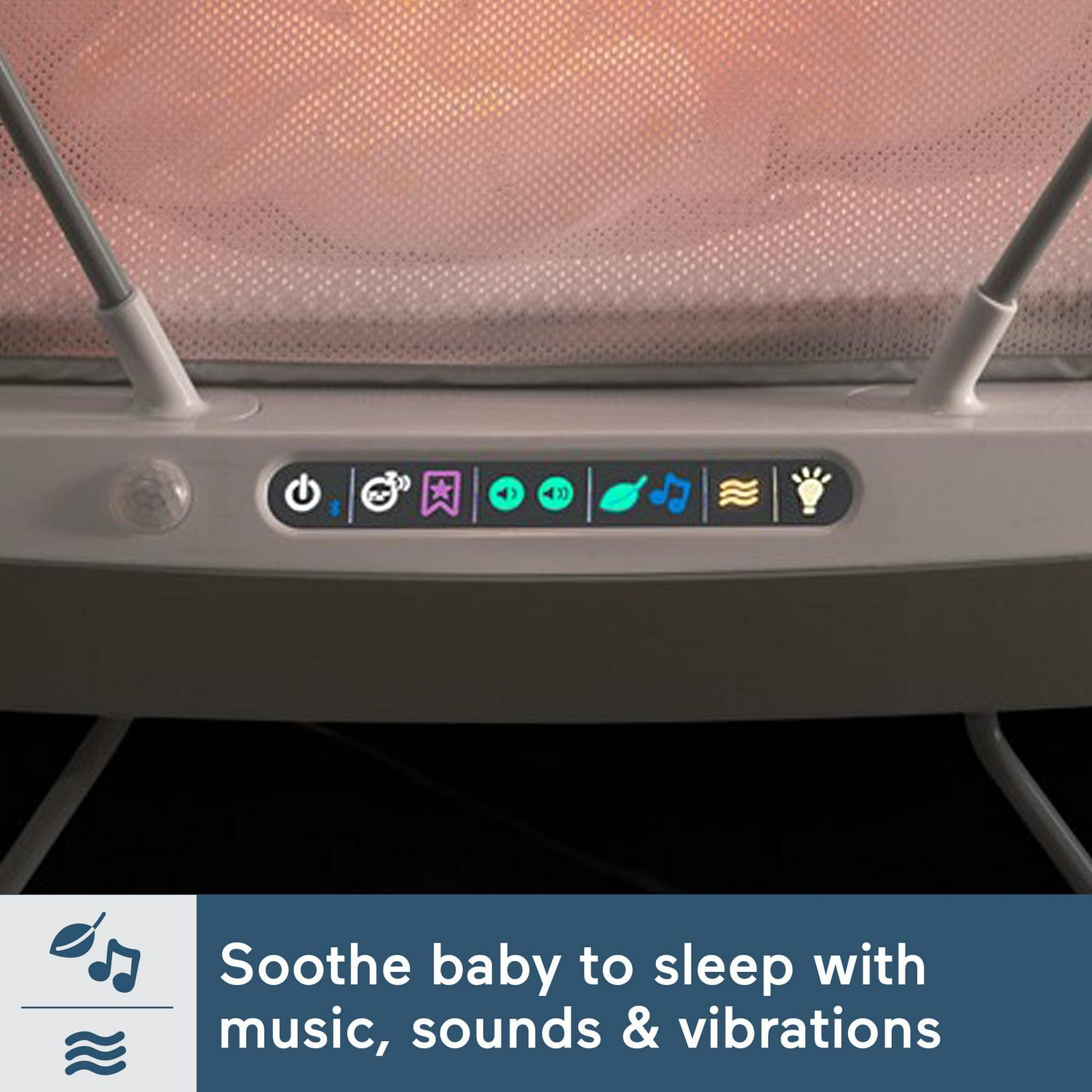 Fisher-Price Luminate Bassinet Infant Bedside Crib with Sound Detection Plus Lights and Music - Image 4