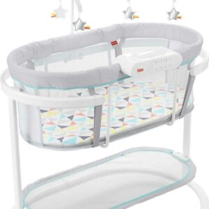 Fisher-Price Soothing Motions Bassinet for Infants with Lights Music & Vibrations, Windmill