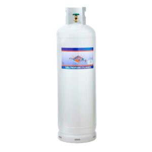 Flame King 100LB Empty Steel Propane Tank, Propane Cylinder with POL Valve and Collar, White