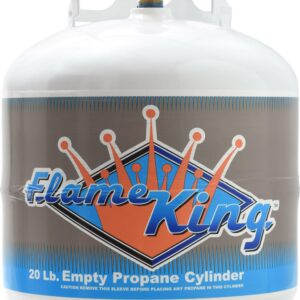 Flame King 20LB Empty Steel Propane Tank LP Cylinder w/ Type1 OPD Valve, for Grills & BBQs