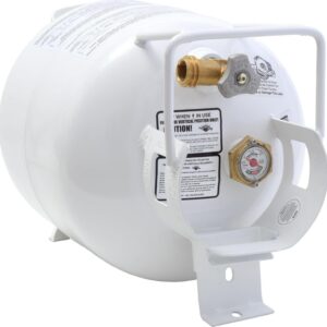 Flame King 20LB Empty Steel Horizontal Propane Tank Cylinder with OPD & Built-in Gauge
