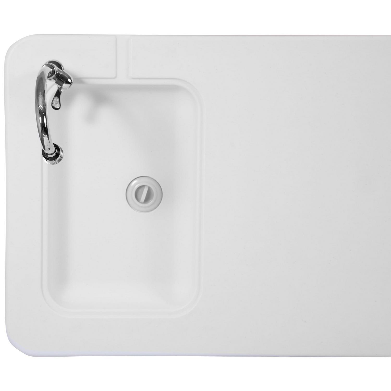 Flash Furniture Wesley 4' Portable Fish Cleaning Table/Folding Camping Table with Sink, White - Image 10