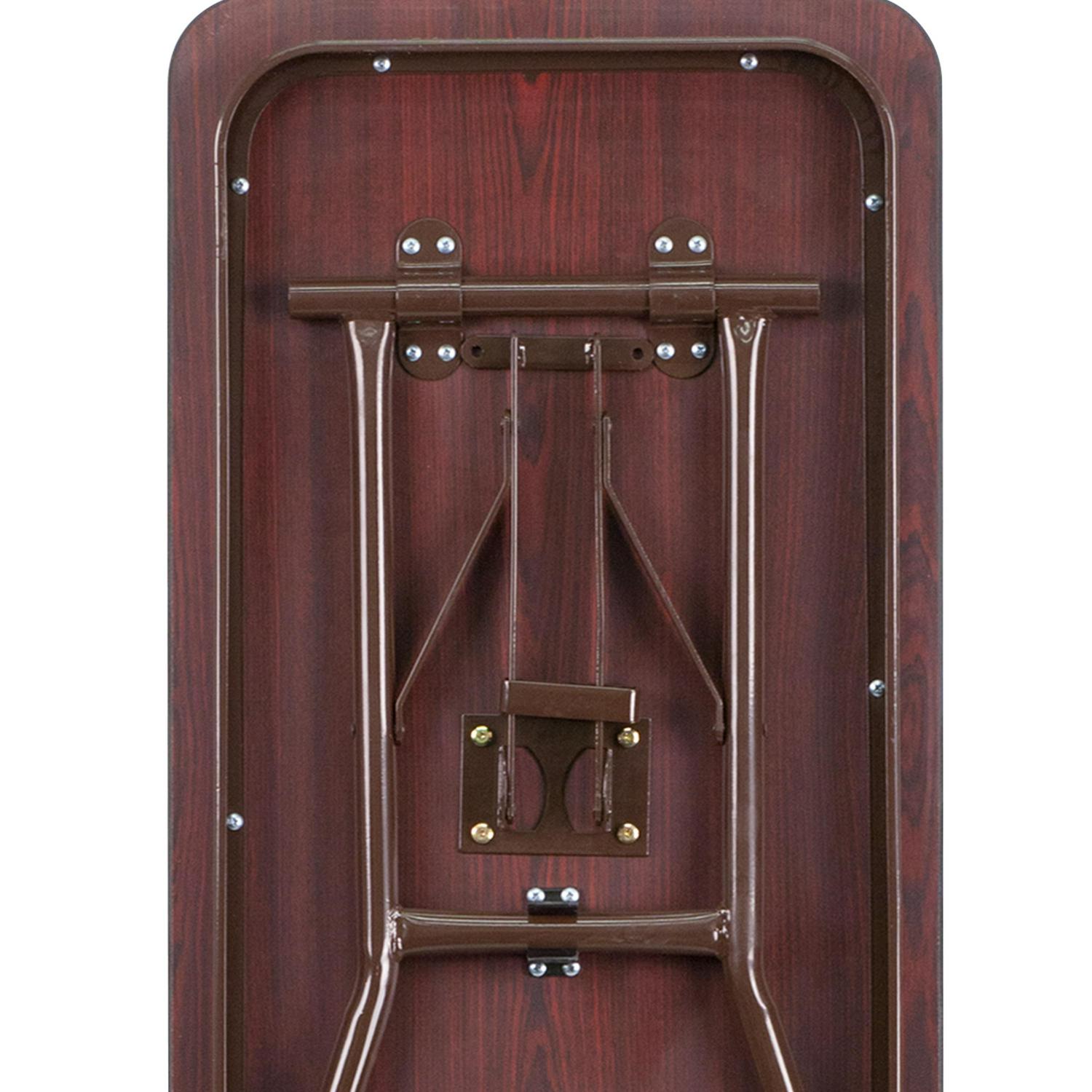 Flash Furniture Frankie 6' Mahogany Melamine Laminate Folding Training and Event Table, Brown - Image 7