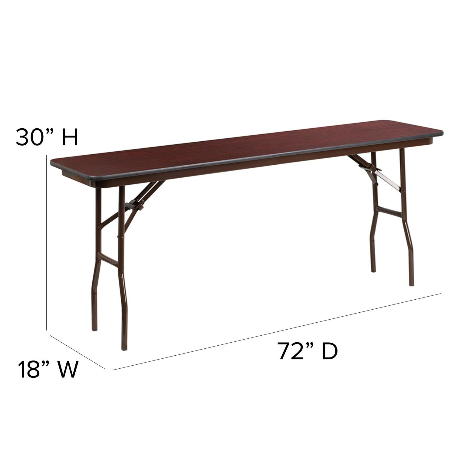 Flash Furniture Frankie 6' Mahogany Melamine Laminate Folding Training and Event Table, Brown - Image 6