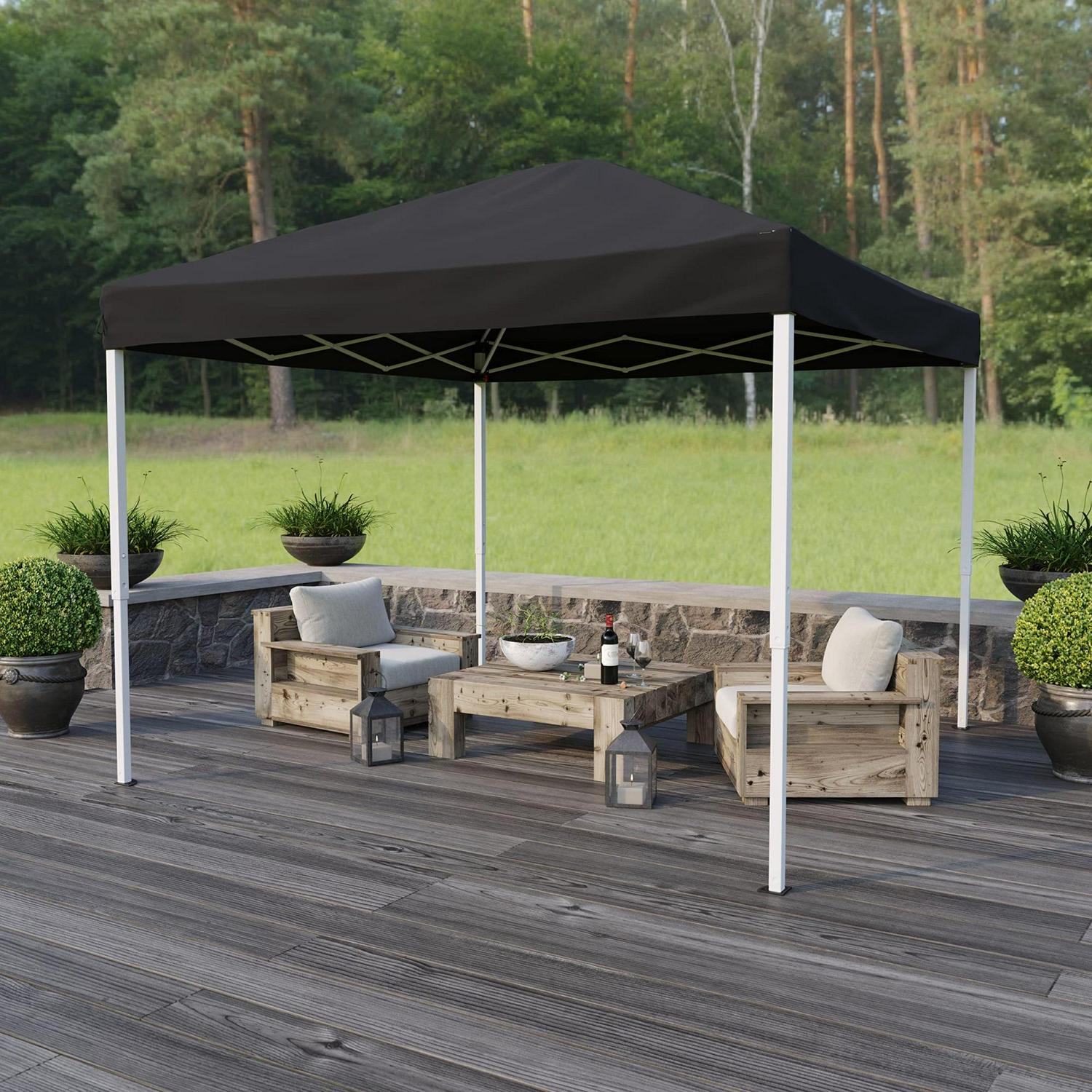Flash Furniture Harris Collection 10' x 10' Black Pop Up Canopy Tent - Image 3