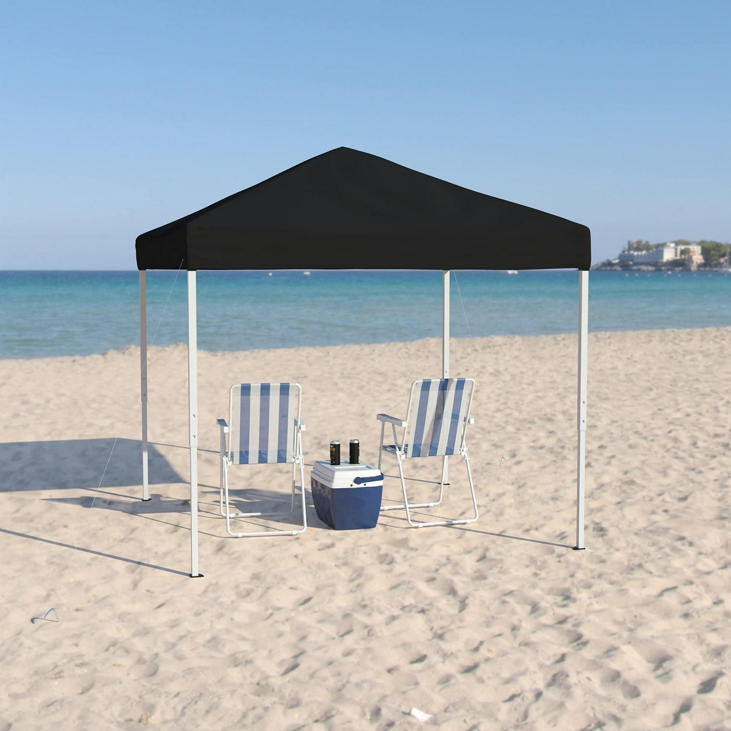 Flash Furniture Harris Collection 8' x8' Black Pop Up Canopy Tent - Image 2
