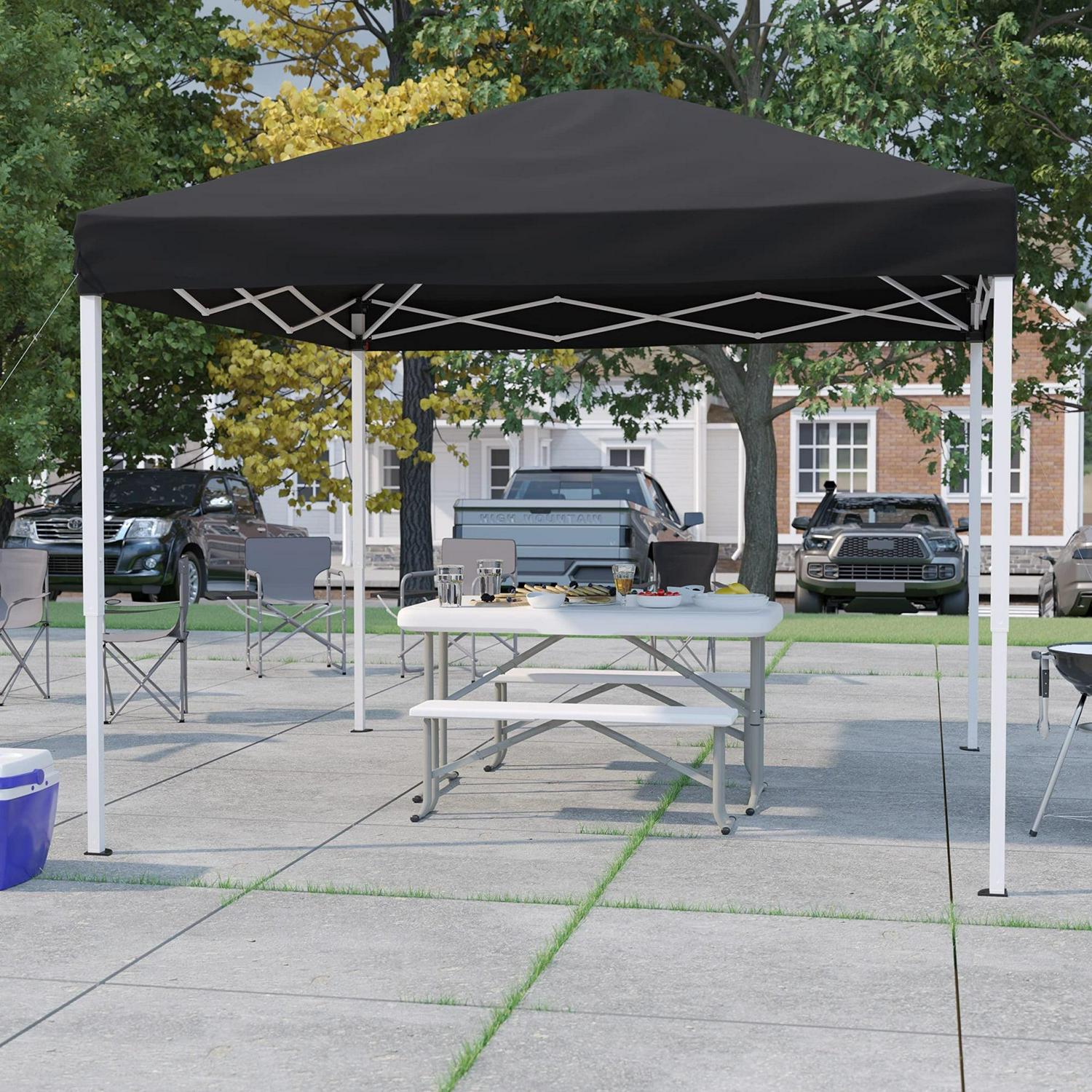 Flash Furniture Harris Collection 10' x 10' Black Pop Up Canopy Tent - Image 5
