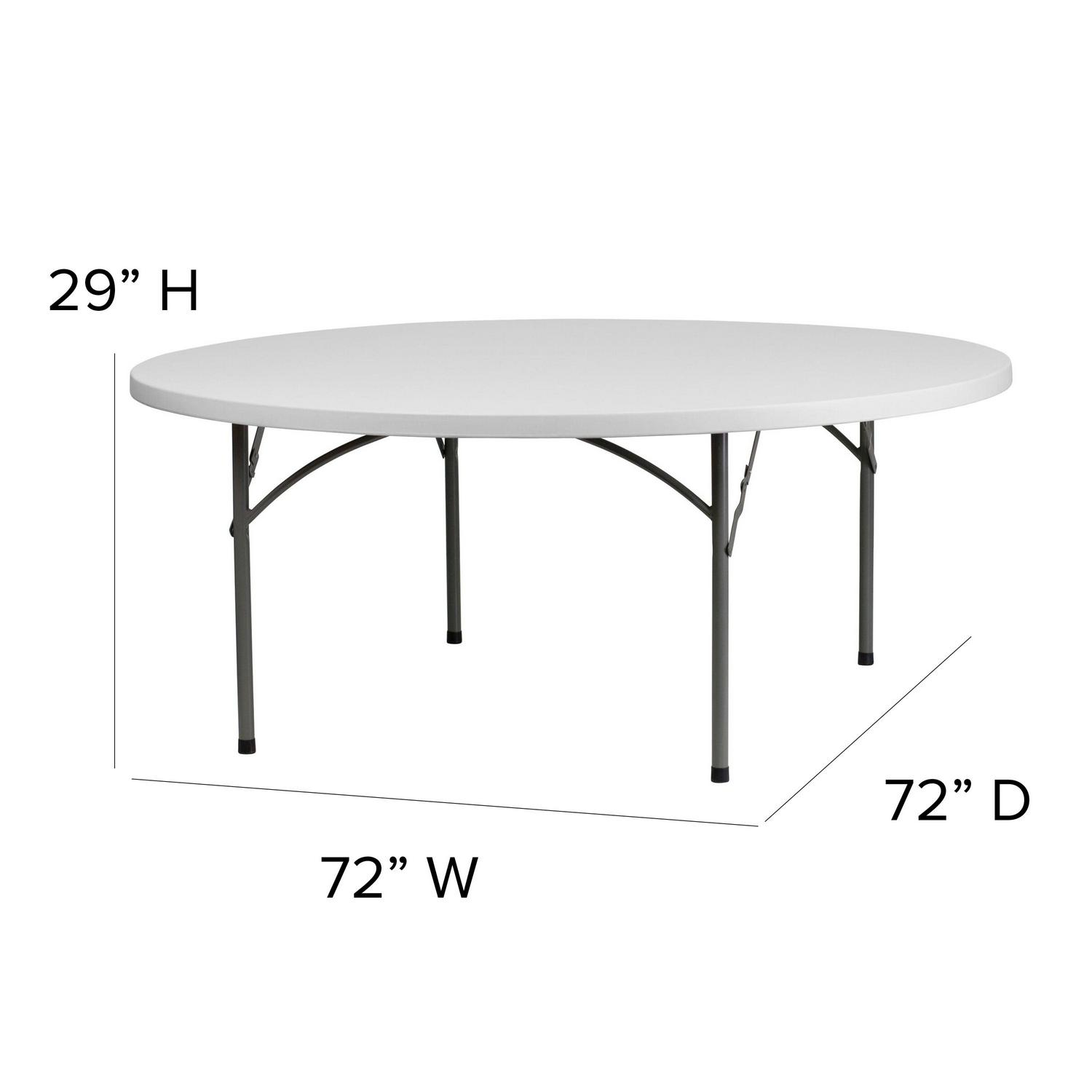 Flash Furniture Kathryn 6' Round All-Occasion Plastic Folding Event Table, White - Image 5