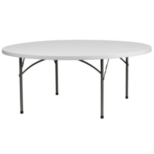 Flash Furniture Kathryn 6' Round All-Occasion Plastic Folding Event Table, White