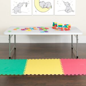 Flash Furniture Paige 4.93' Rectangular Plastic Kids Activity Table, White
