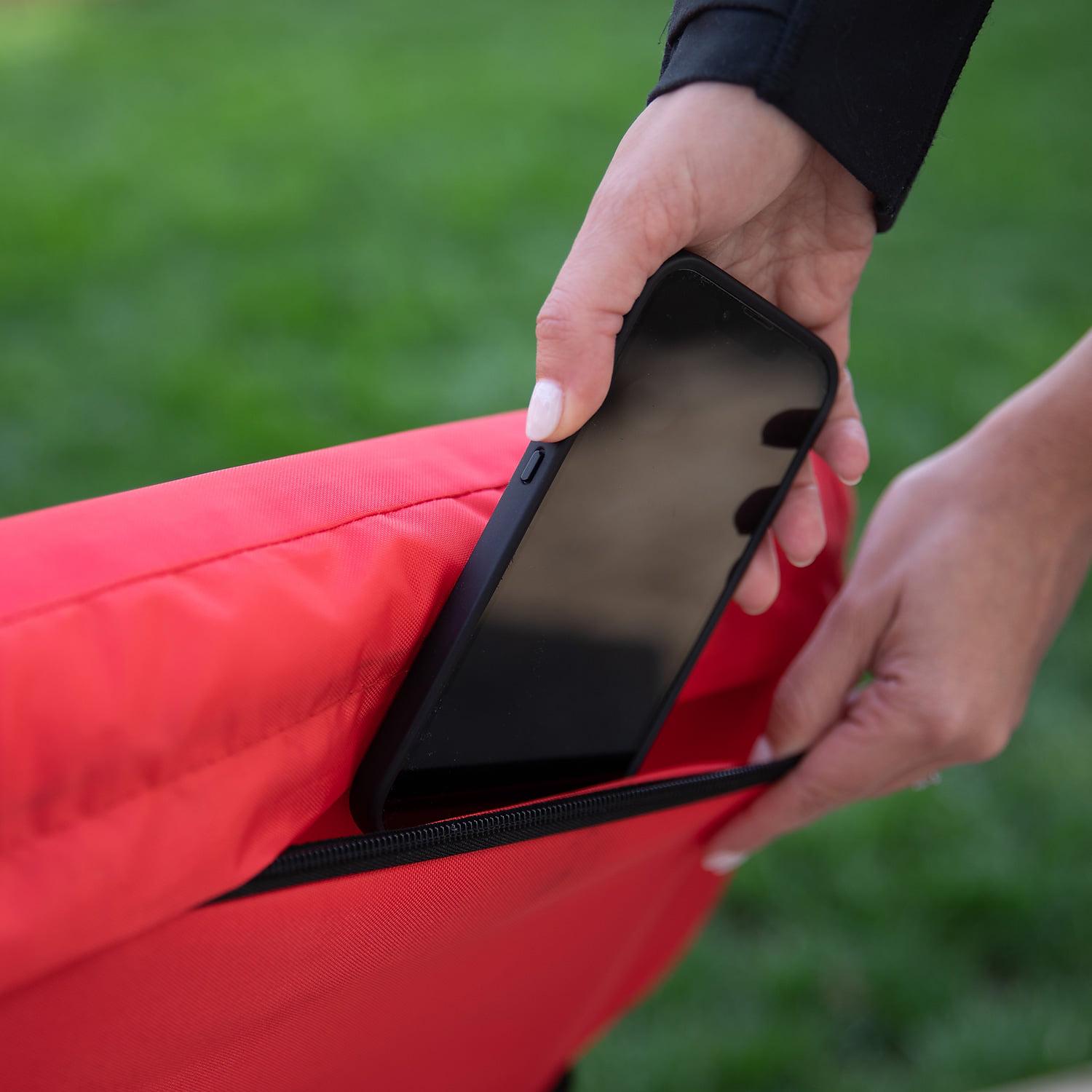 Flash Furniture Malta Collection Fabric Extra Wide Stadium Chair, Red - Image 8