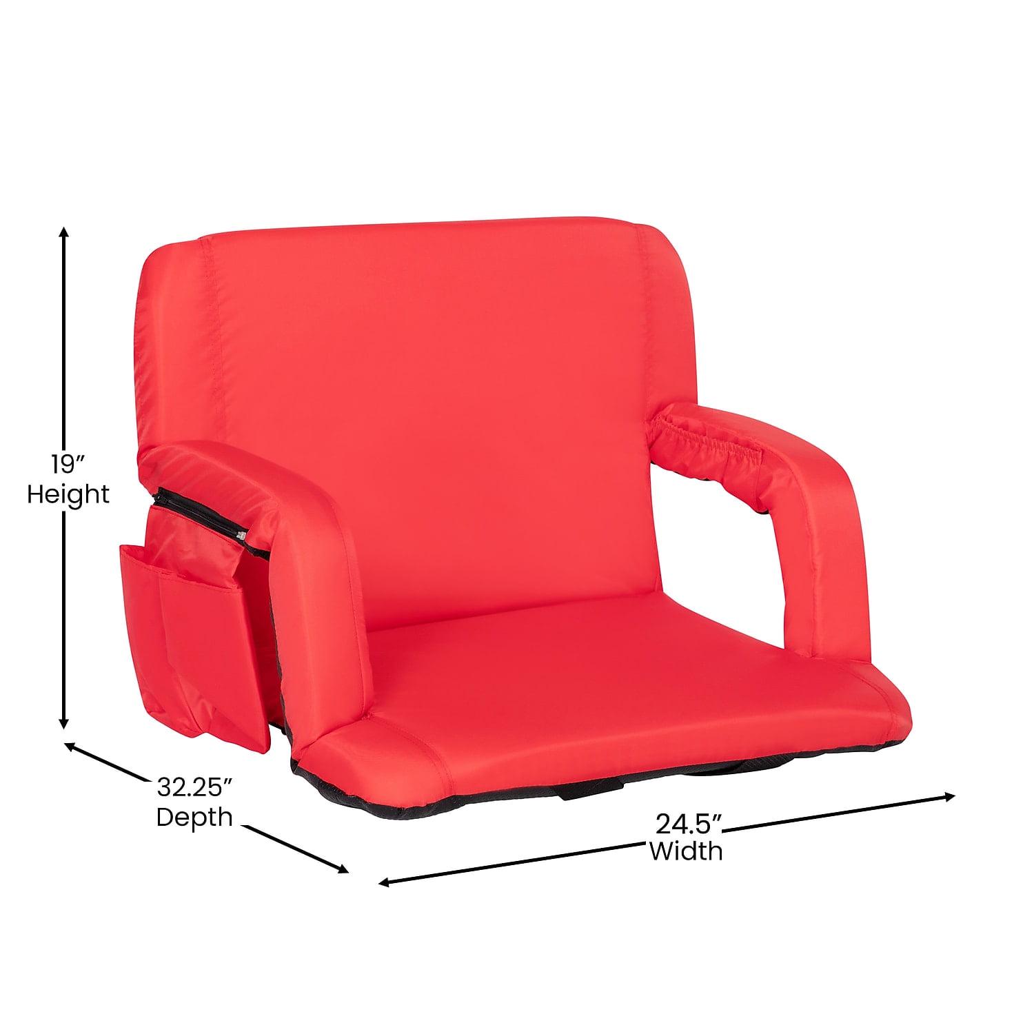 Flash Furniture Malta Collection Fabric Extra Wide Stadium Chair, Red - Image 5