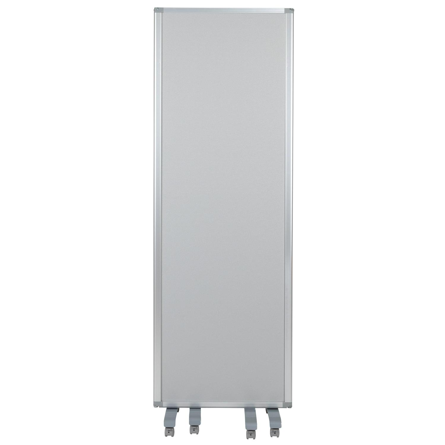 Flash Furniture Raisley Double Sided Mobile Magnetic Whiteboard/Cloth Partition with Lockable Casters, 72"H x 24"W (3 sections included) - Image 8