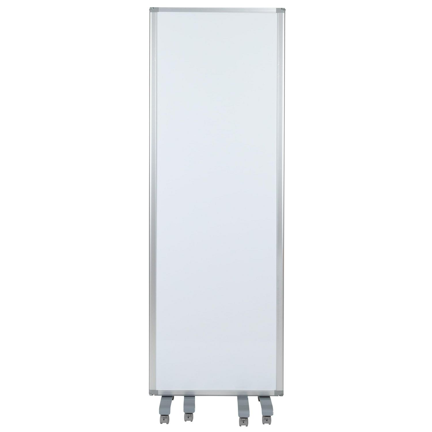 Flash Furniture Raisley Mobile Magnetic Whiteboard Partition with Lockable Casters, 72"H x 24"W (3 sections included) - Image 8