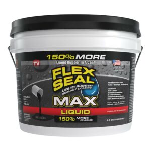 Flex Seal MAX Liquid Rubber Sealant Coating, 2.5 Gallon, Black