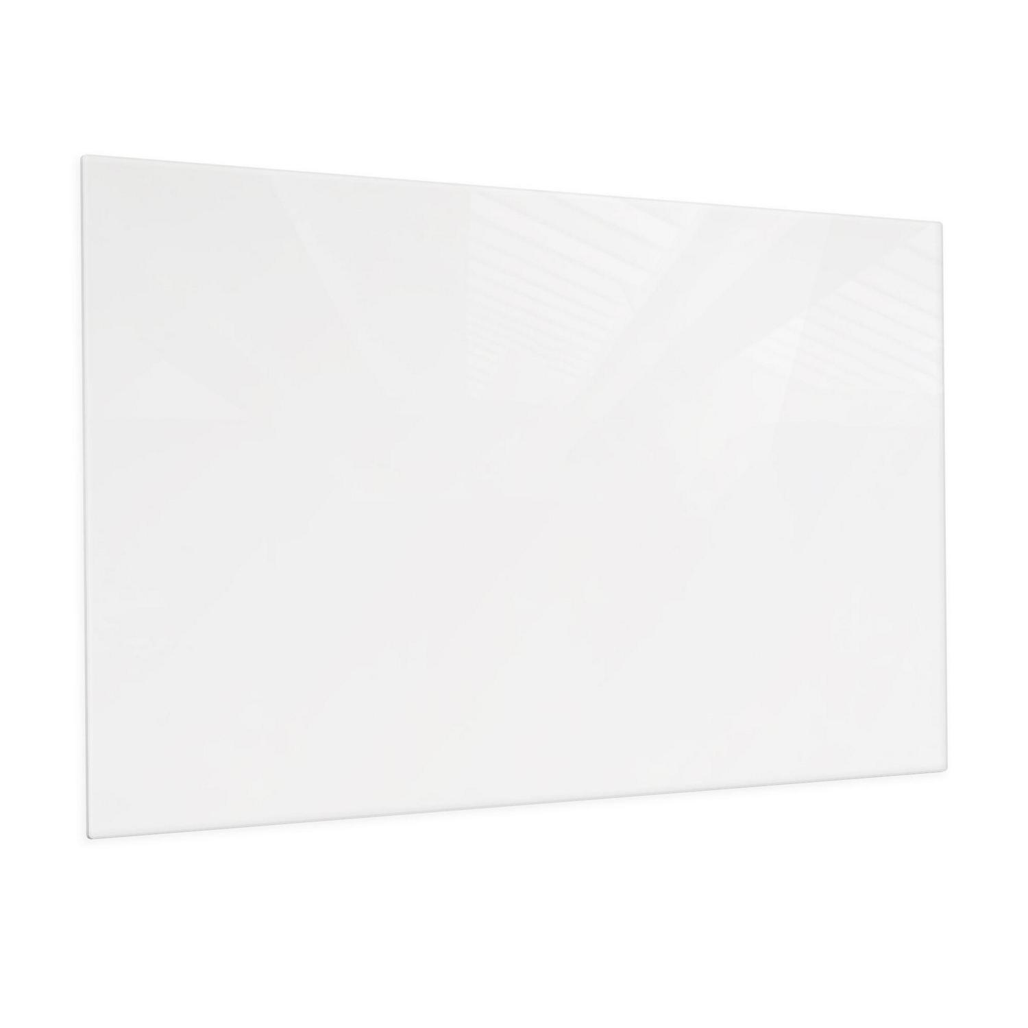 Floating White Magnetic Glass Board 36" X 48" Inches Eased Corners With Low Iron Glass