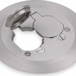 Steel City P 60 CACP 5-3/4 in. Dia Floor Box Cover Brass Duplex Receptacle