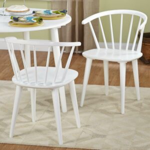 TMS Florence Indoor Dining Chair, Set of 2, White
