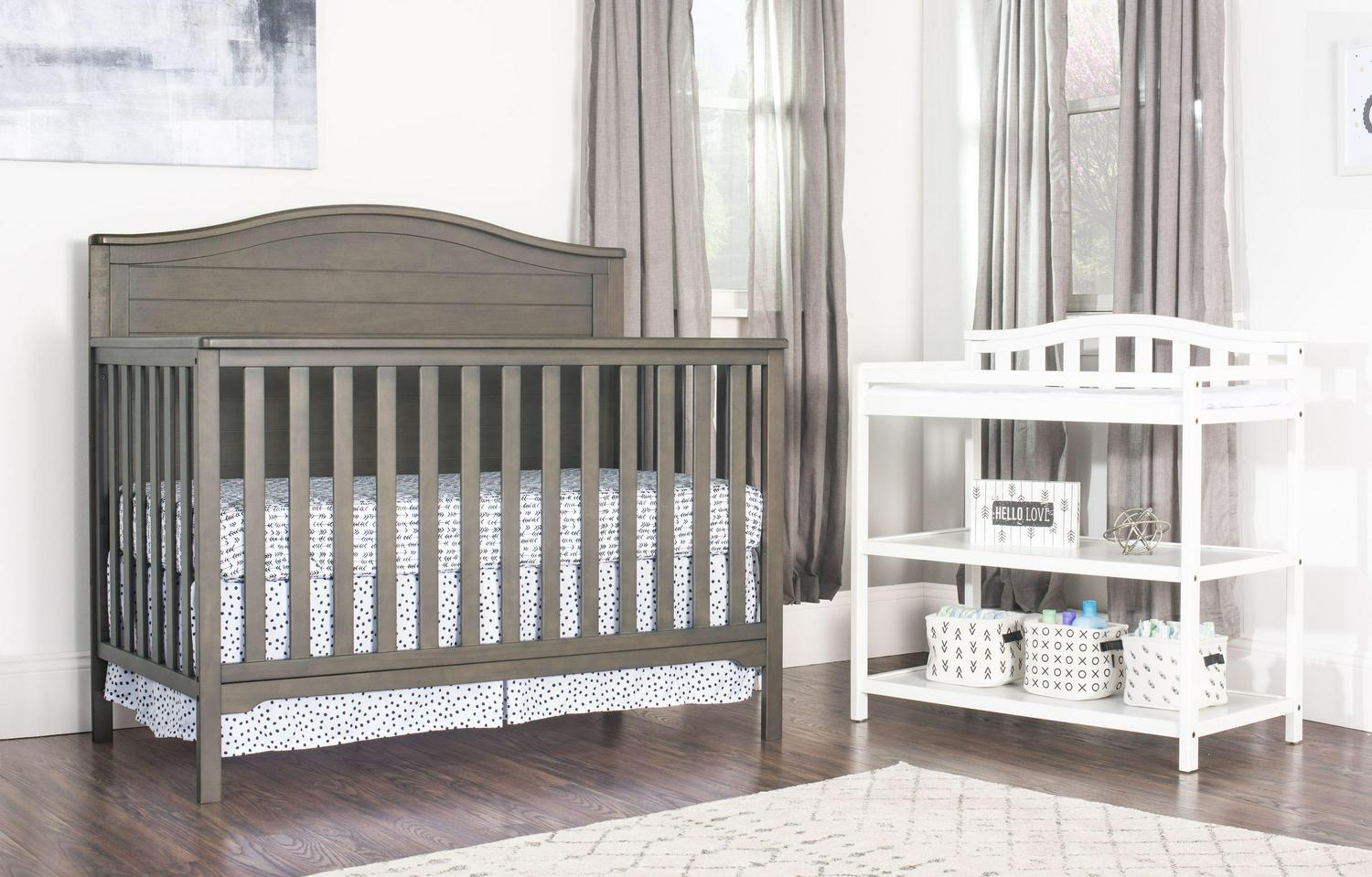 Child Craft Arch Top Changing Table with Pad & Safety Strap, 2 Storage Shelves, Anti-Tip Kit, Matte White - Image 8