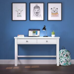 Child Craft Harmony Kid’s Writing Desk, Includes 2 Drawers, Plenty of Storage, 48" Tabletop, Durable Construction, Non-Toxic, Baby Safe Finish (Matte White)
