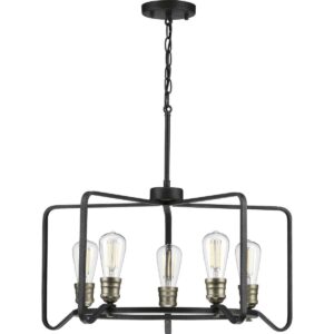 P400153-071-Progress Lighting-Foster - Chandeliers Light - 5 Light in Farmhouse style - 25 Inches wide by 14 Inches high -Traditional Installation