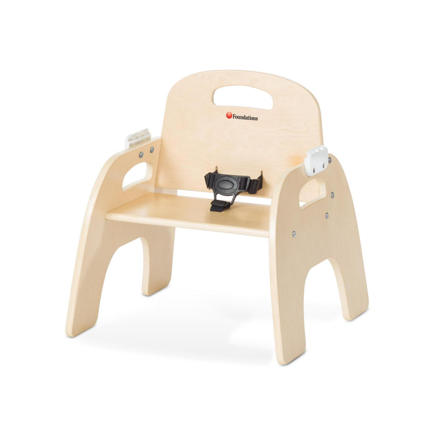 Foundations Easy Serve Low Toddler Feeding Chair with Tray, 9" Seat Height, Natural Wood - Image 2