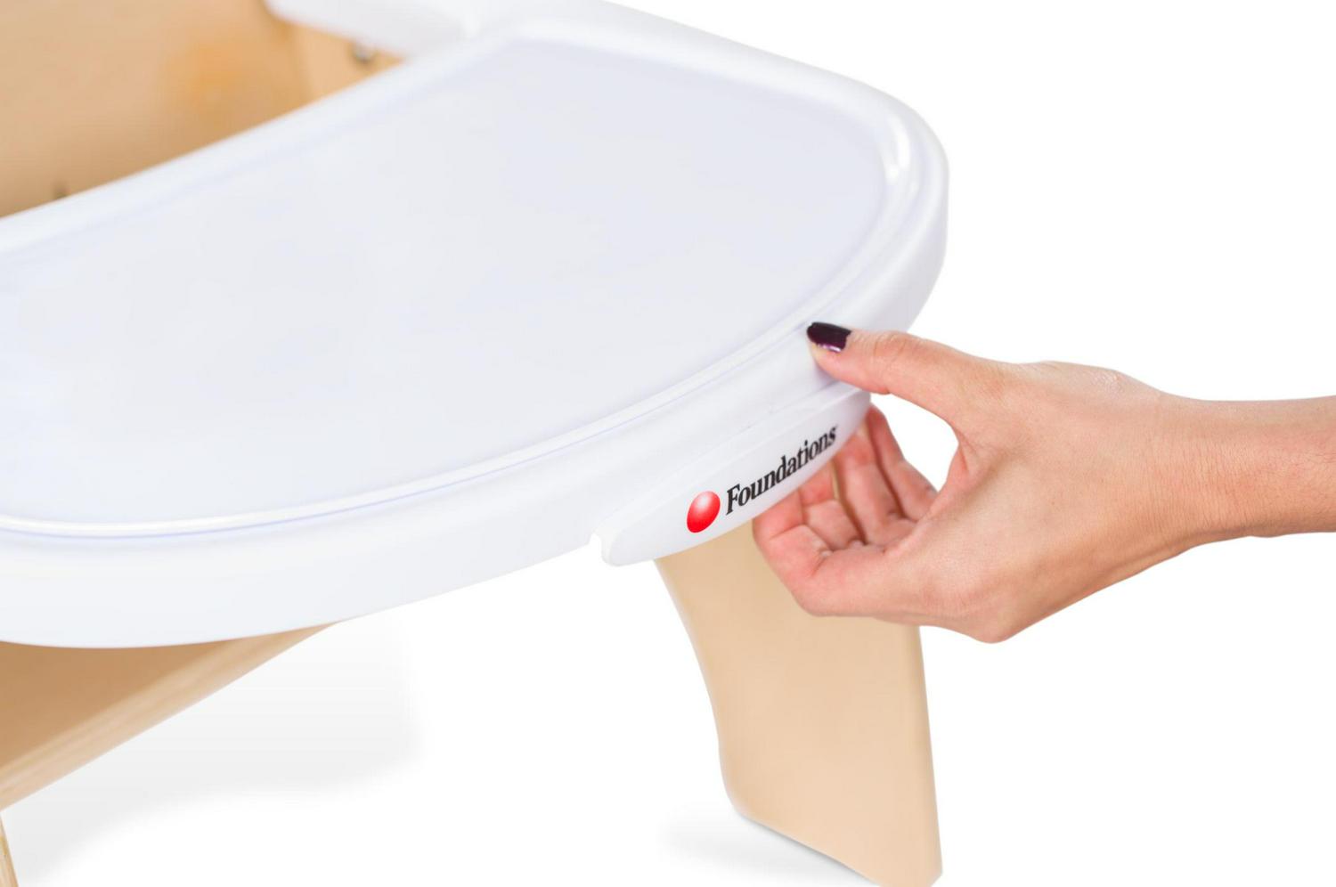 Foundations Easy Serve Low Toddler Feeding Chair with Tray, 9" Seat Height, Natural Wood - Image 9