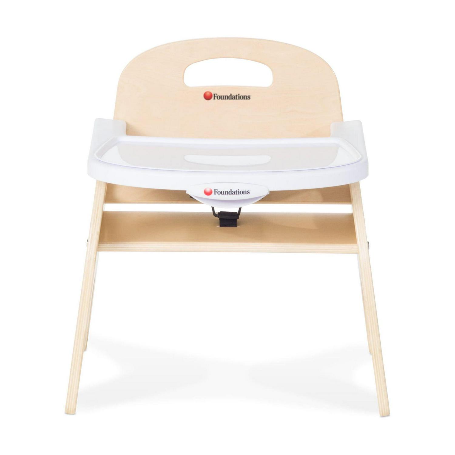 Foundations Easy Serve Low Toddler Feeding Chair with Tray, 9" Seat Height, Natural Wood - Image 4