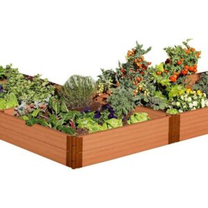 Frame It All Tool-Free Classic Sienna Raised Garden Bed 'L' Shaped 12' x 12' x 11" - 1" profile