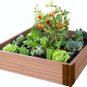 Frame It All Tool-Free Classic Sienna Raised Garden Bed 4' x 4' x 11" - 2" profile