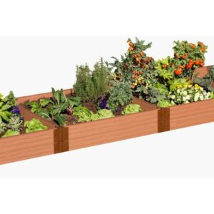 Frame It All Tool-Free Classic Sienna Raised Garden Bed 4' x 16' x 11" - 1" profile