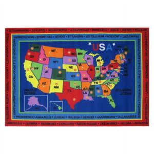 Fun Rugs Fun Time Collection State Capitals Area Rug-Size:6'8" x 10'